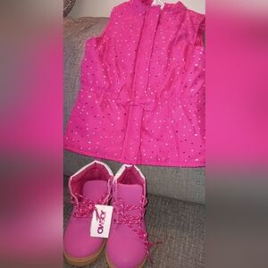 SOLD!! NEW!! PINK COMBAT BOOTS TODDLER SIZE 13 & PINK VEST!!